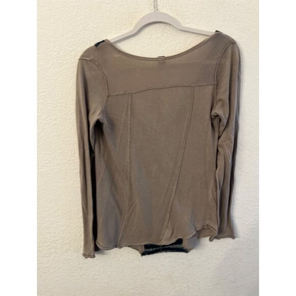 We The Free Henley w/ Aztec wool fair Isle shirt women size medium - Picture 2 of 5